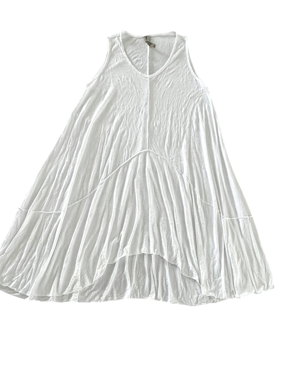 Comfy USA White Crinkle Sleeveless Tunic Dress Flow XS